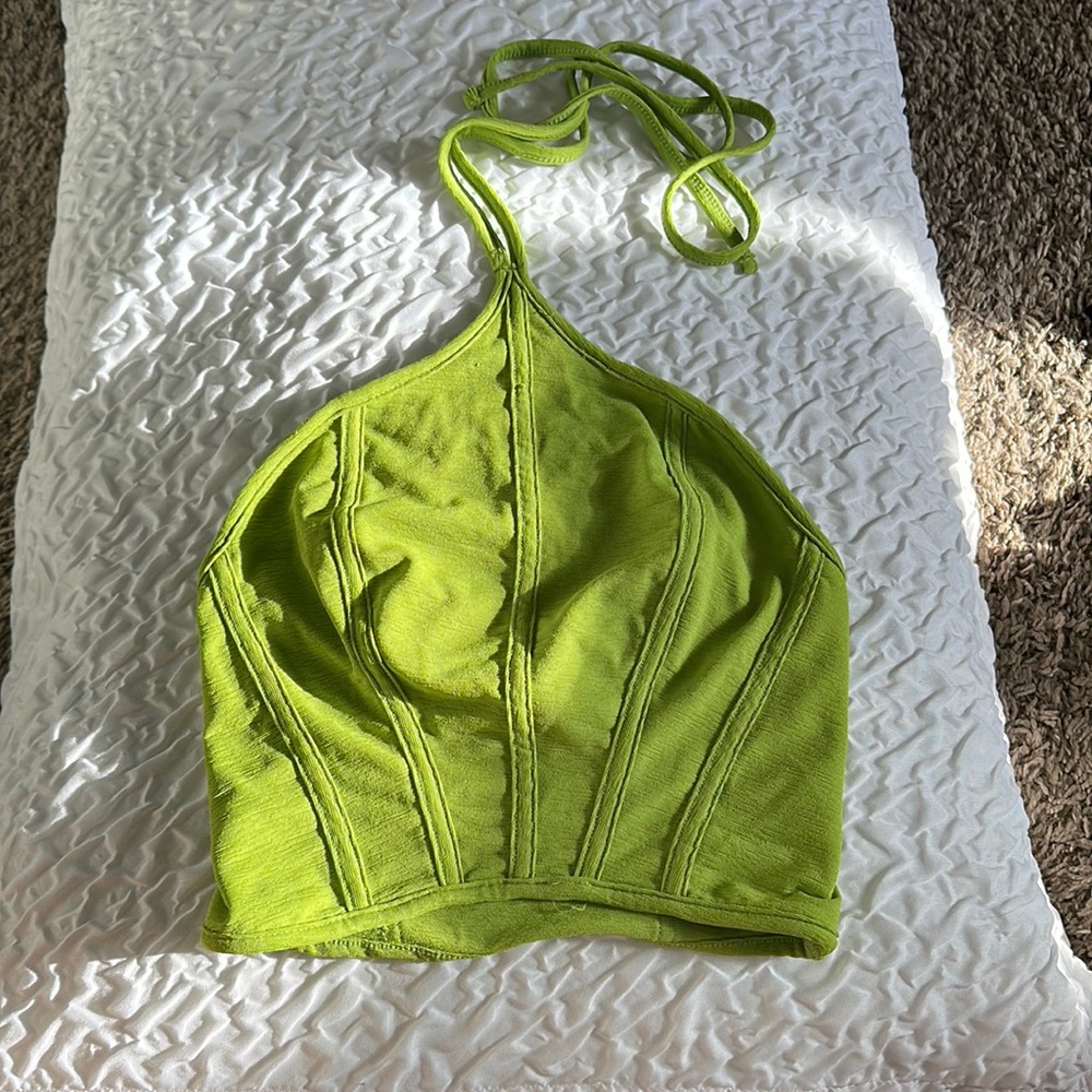 Green halter top